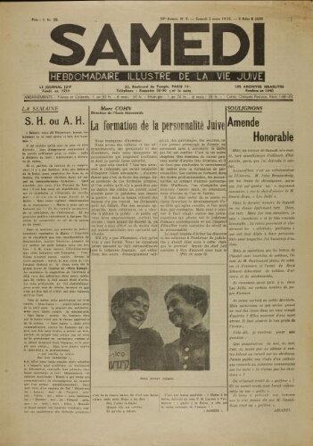 Samedi N°09 ( 05 mars 1938 )